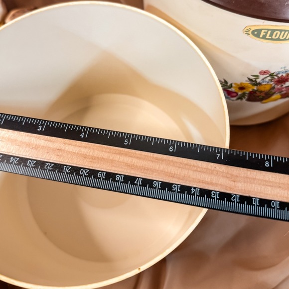 Cream And Brown Floral Sterilite Nesting Canisters Vintage - Picture 8 of 8